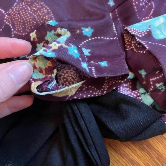 Vintage 70s Black & Brown Maxi Dress Size M Prairie Girl Whimsygoth Retro - Picture 5 of 5